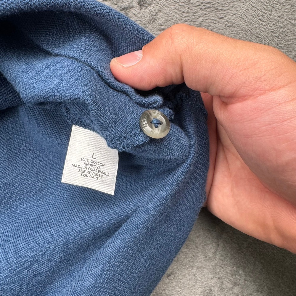 Magellan Outdoors Fish Gear Mens Blue Cotton Pique Polo Shirt L Classic Fit 0029 - Picture 4 of 10
